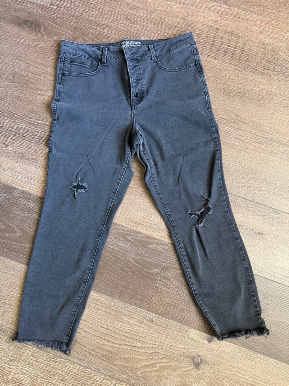 Maurices Everflex Black High-Rise Distressed Skinny Jeans